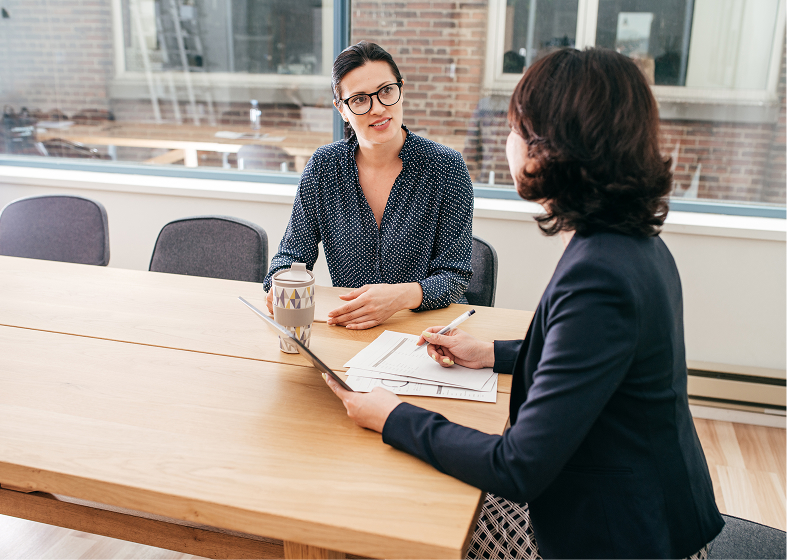 Two women having a business meeting.